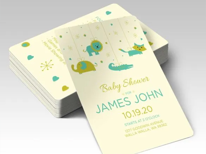 Round Corner Announcement Cards