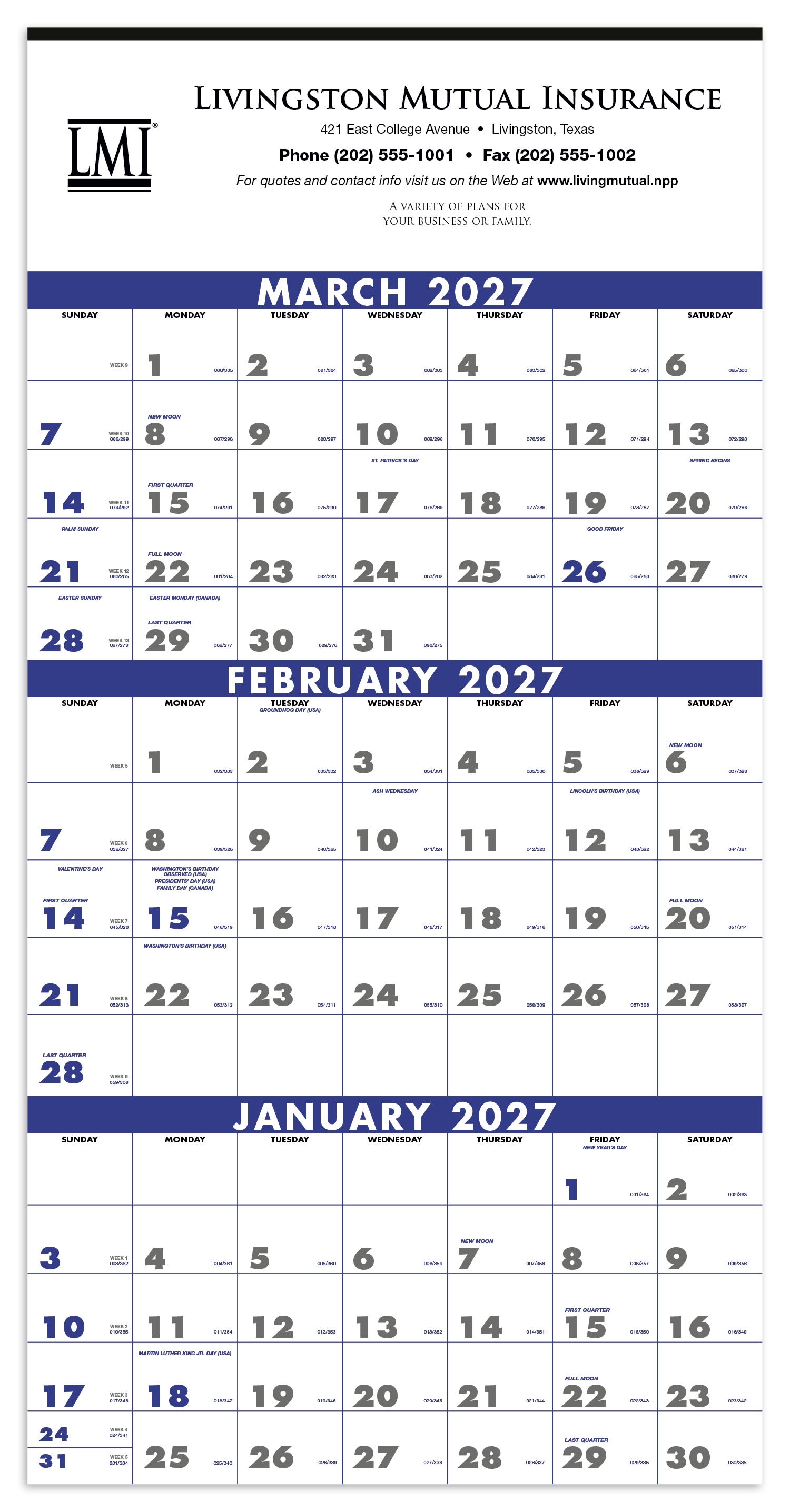 Triumph® Calendars 3-Month Planner (4-Sheet)