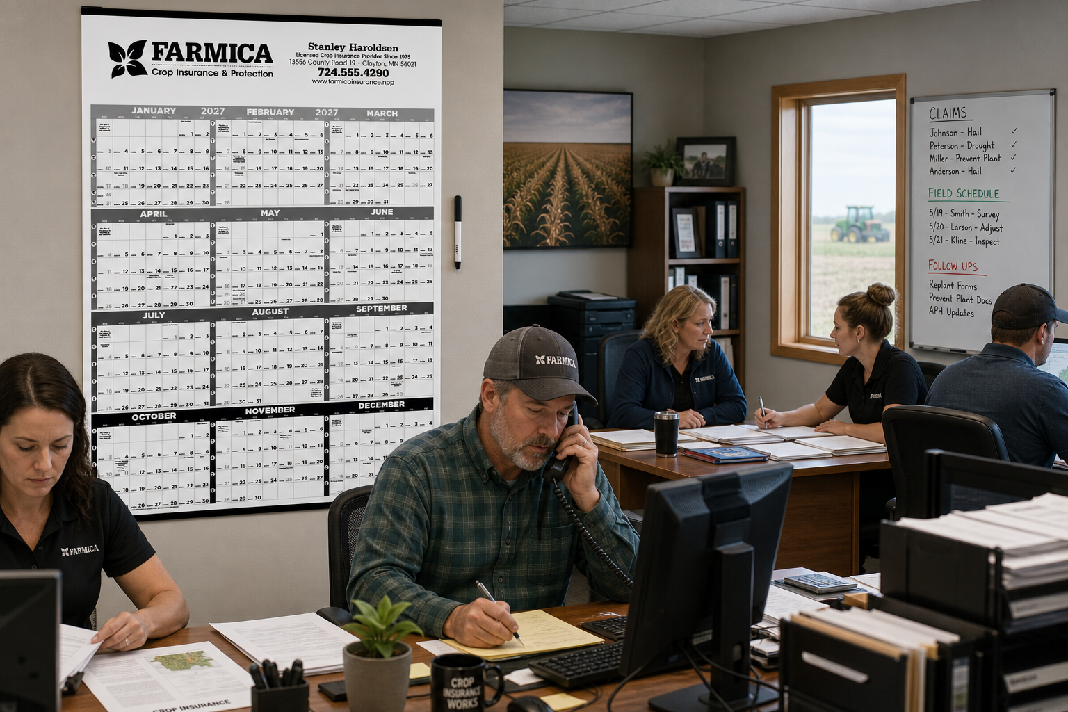 Black and White and Black Contractor Memo Calendar displayed in a professional workspace