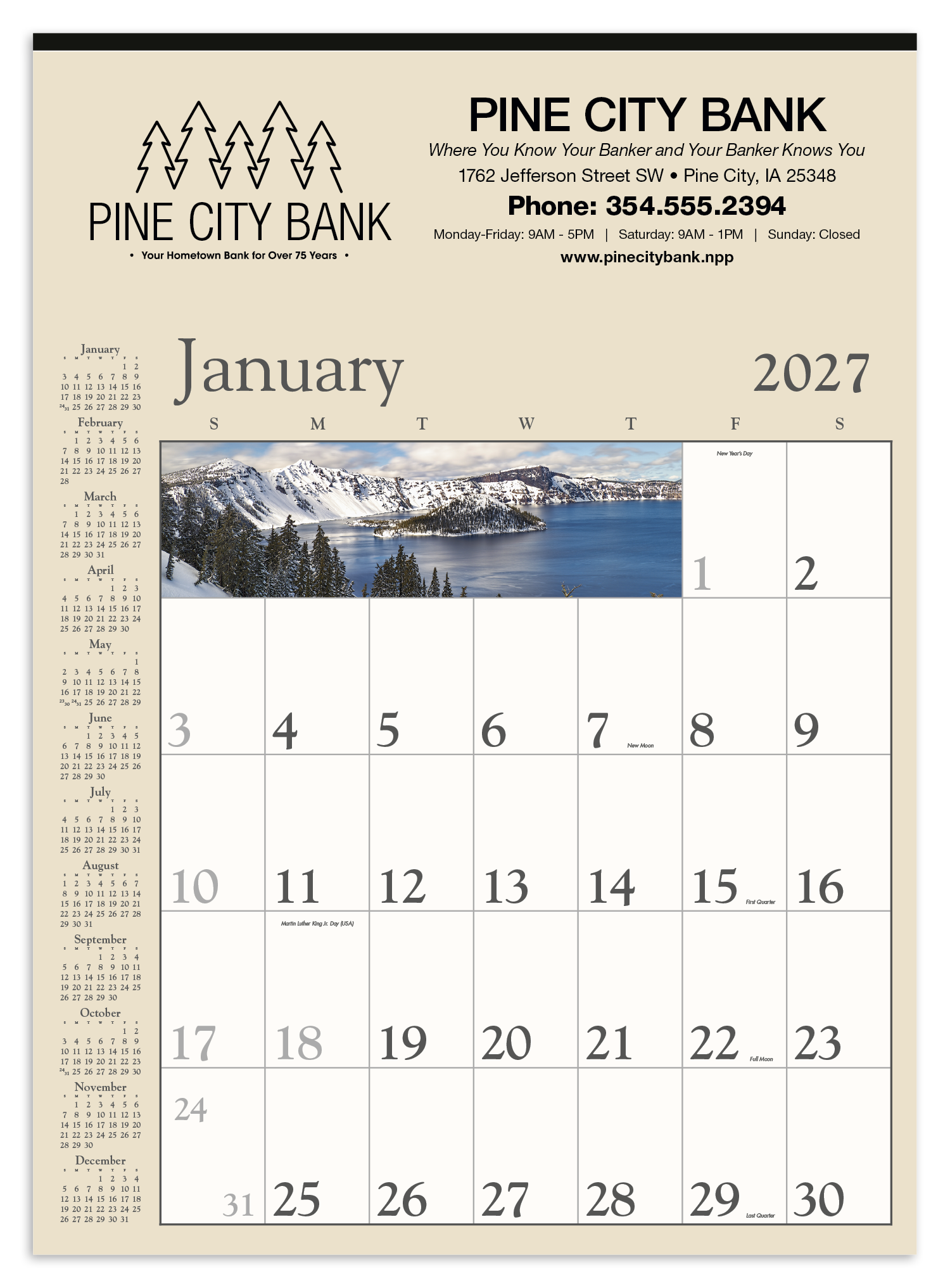 Triumph® Calendars Decorator Memo (Tan) Calendar