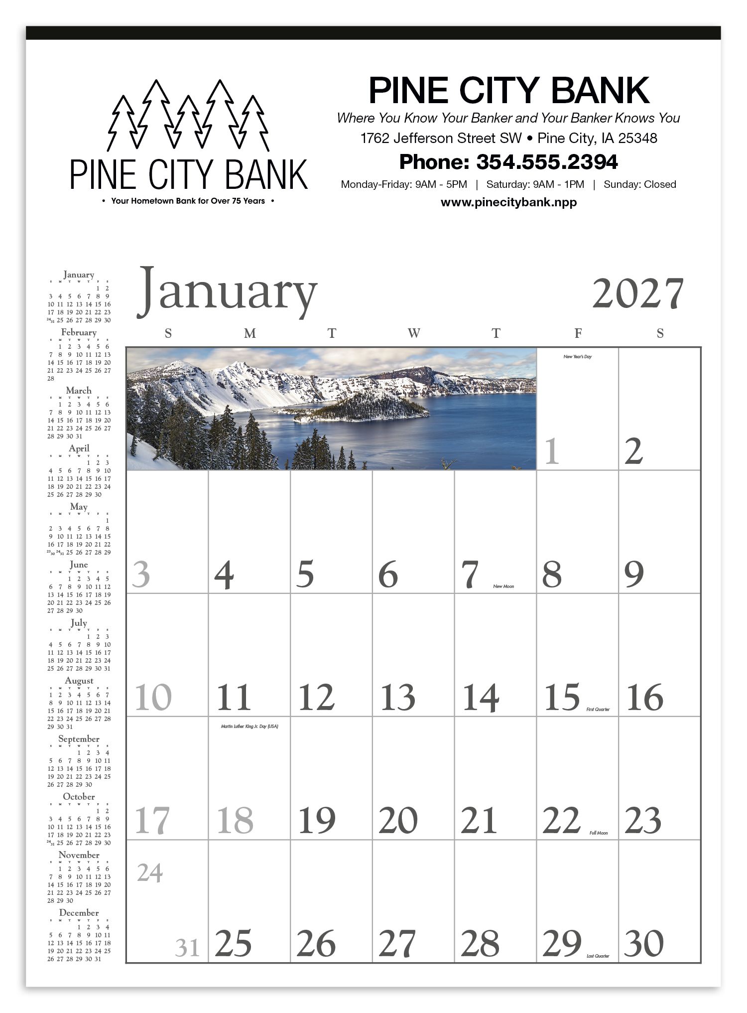 Triumph® Calendars Decorator Memo (White) Calendar