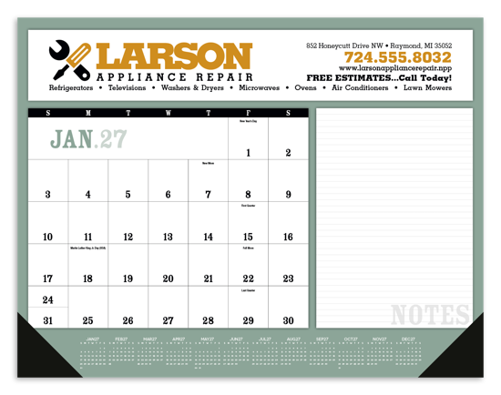 Triumph® Calendars Notes Desk Pad with Vinyl Corners