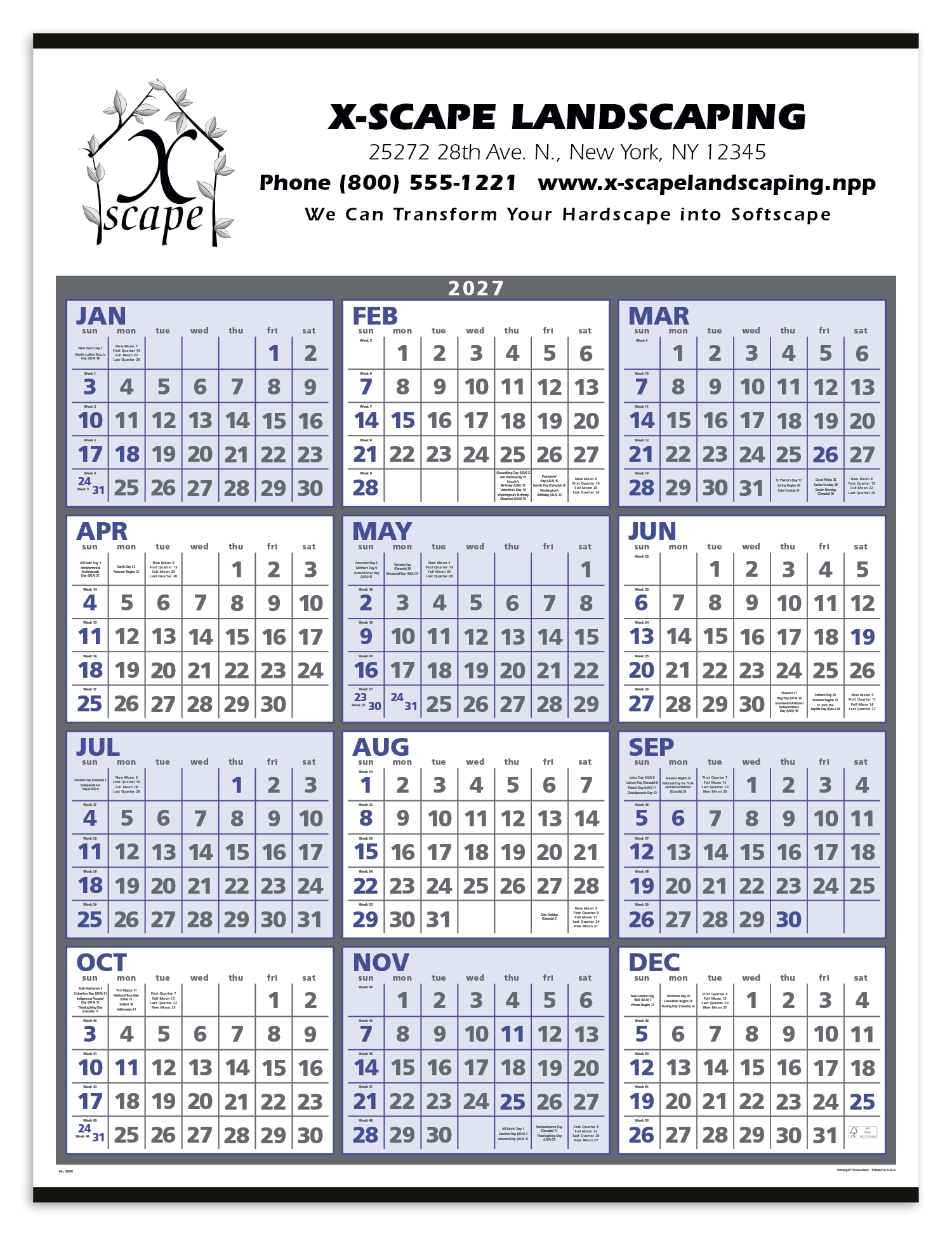 Triumph® Calendars Span-A-Year Calendar