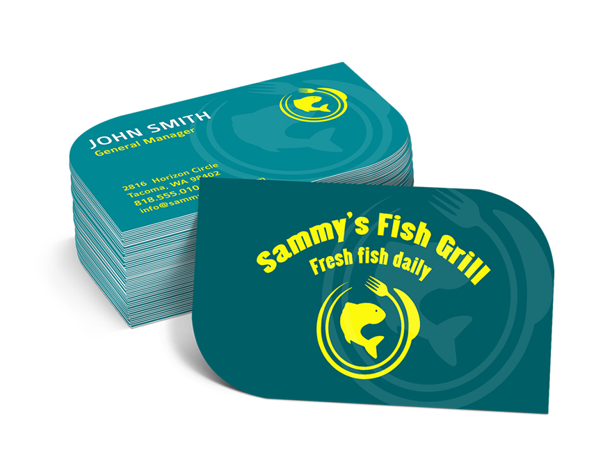 leaf shape business cards