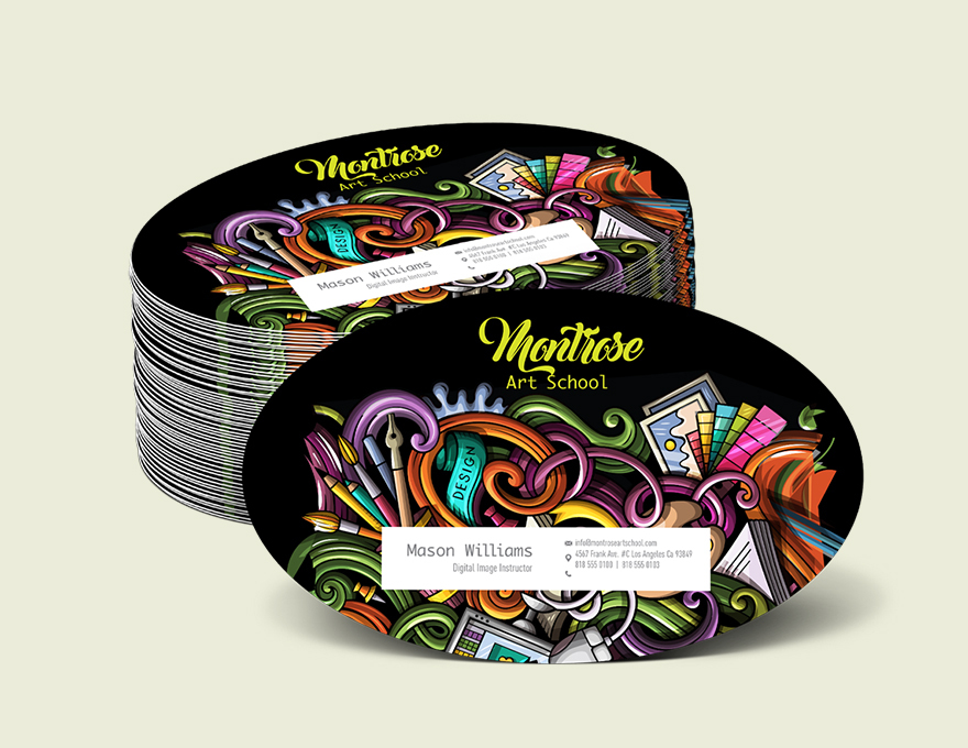 oval business cards