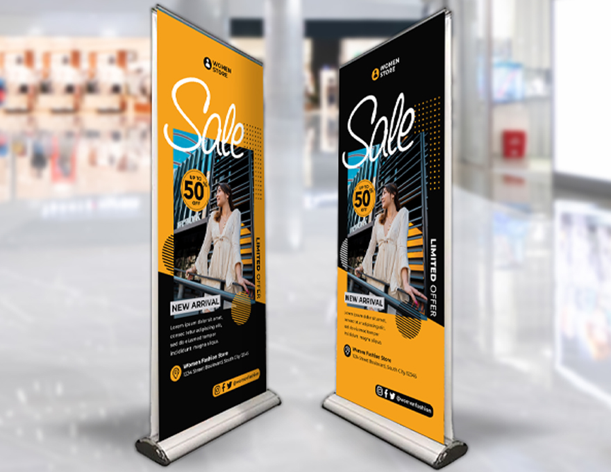 deluxe double-sided retractable banner stands