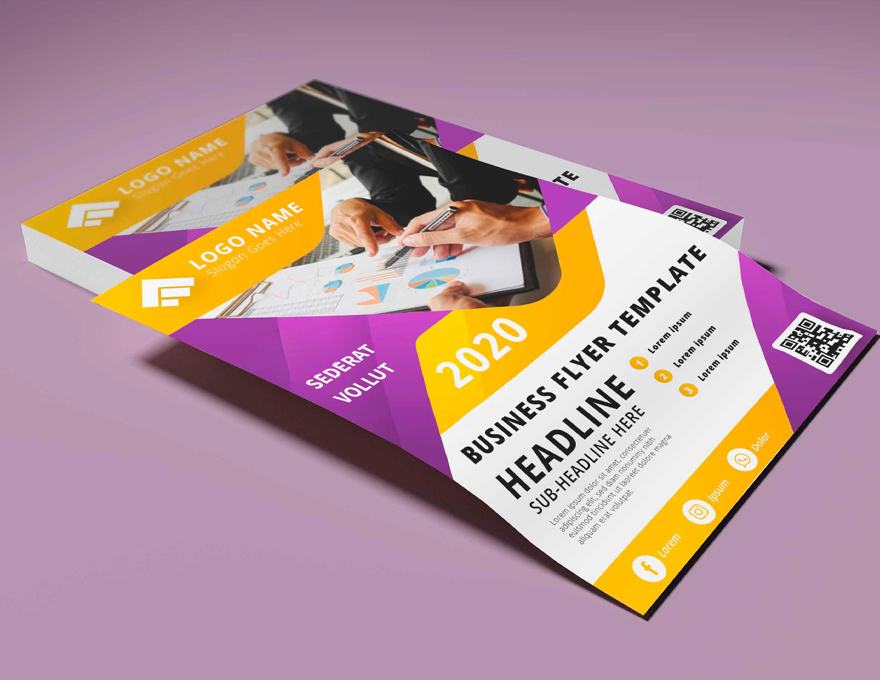 Custom flyer printing samples with vibrant colors and premium finishes