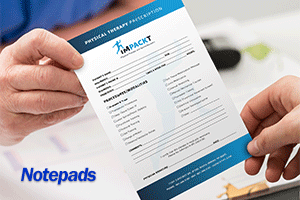 Custom healthcare notepads and prescription-style memo pads