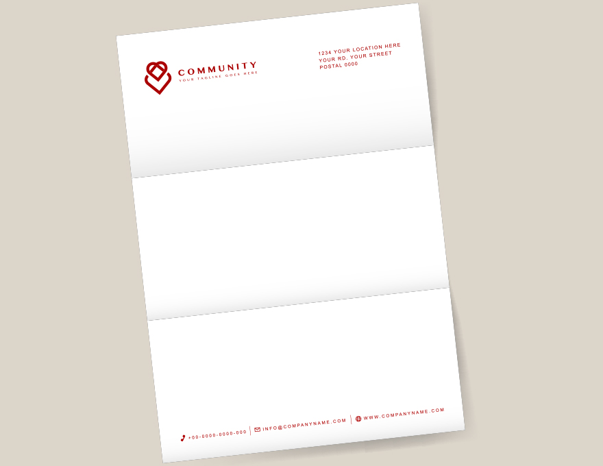 Custom 1- or 2-Color Letterhead printed with PMS spot colors for brand consistency
