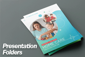 Custom presentation folders for patient packets and hospital admissions