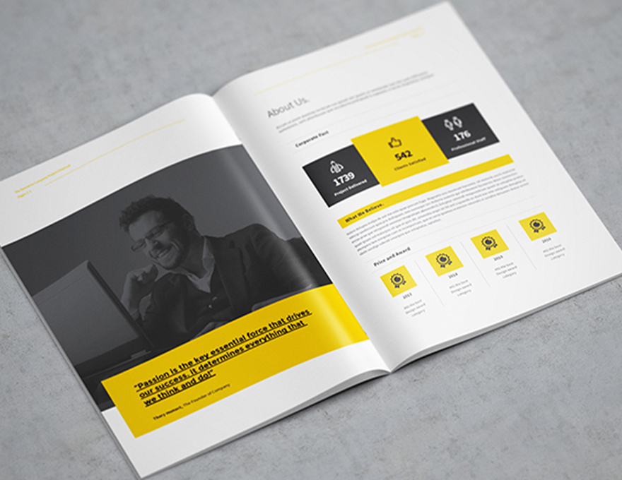 Professional custom printed booklets and catalogs showcasing various designs and layouts