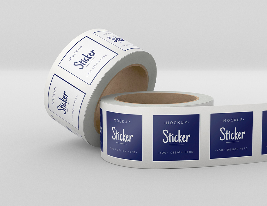 white bopp roll labels