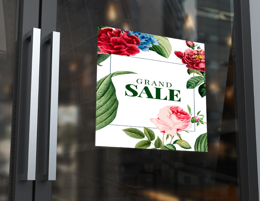 standard white window graphic clings