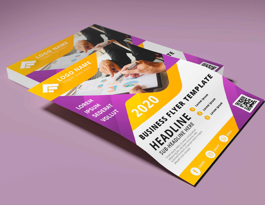 Custom flyer printing samples with vibrant colors and premium finishes