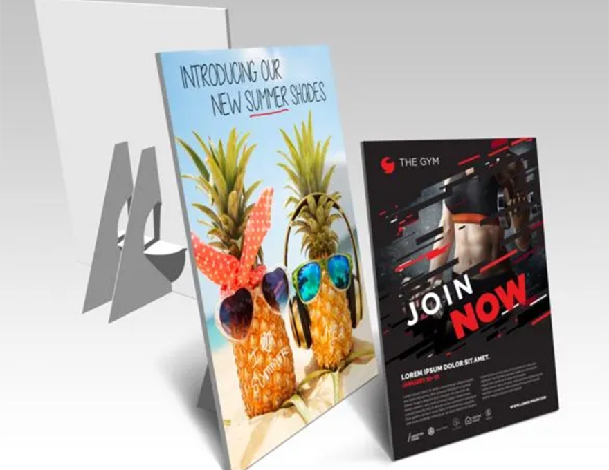 white pvc counter cards